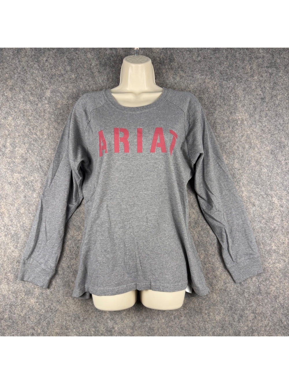 Ariat Rebar Cotton Strong Block LS T Shirt 10033086 Gray Mauve Women Large 333